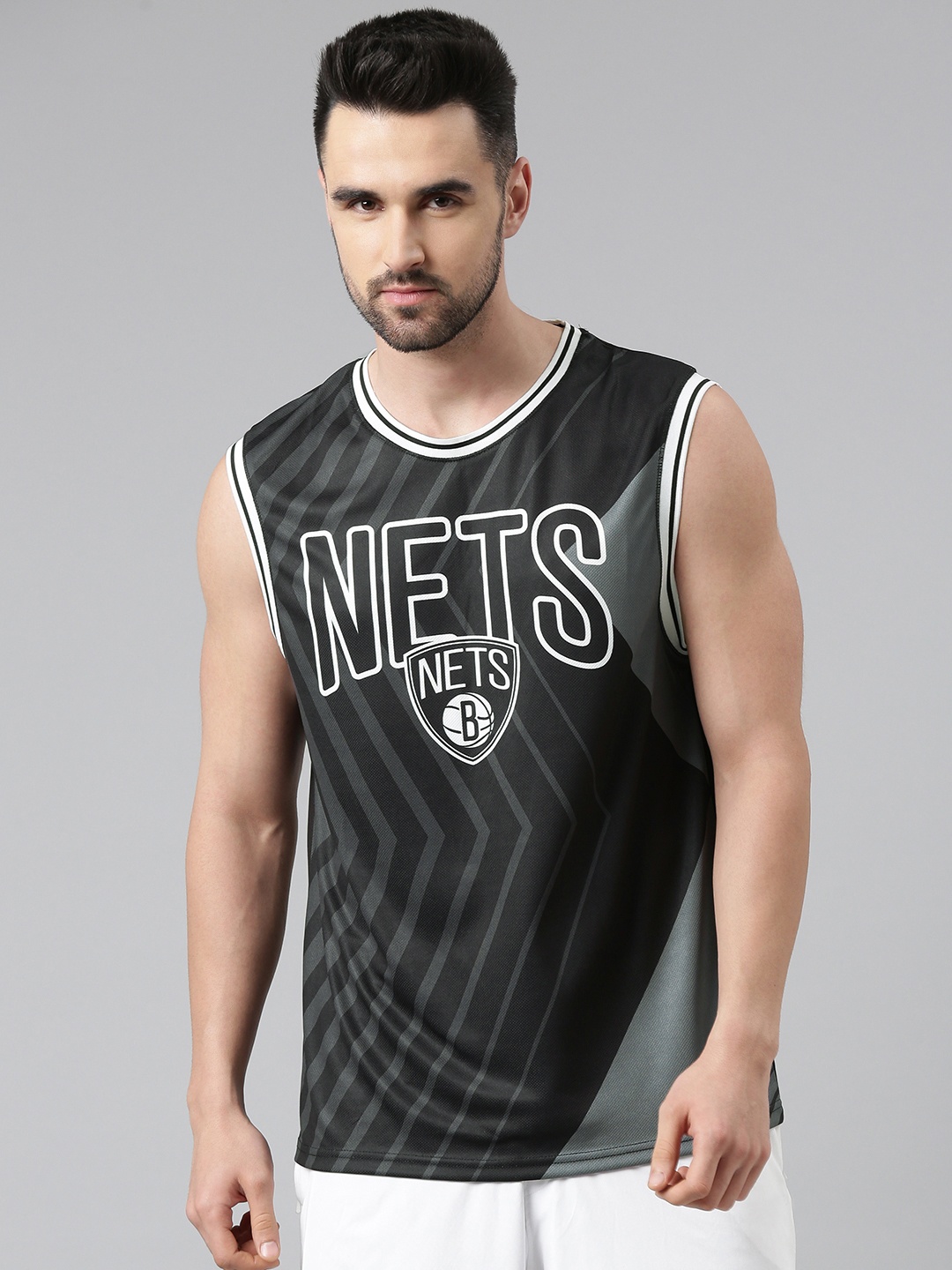 

NBA Men Black Brooklyn Nets Basketball T-shirt