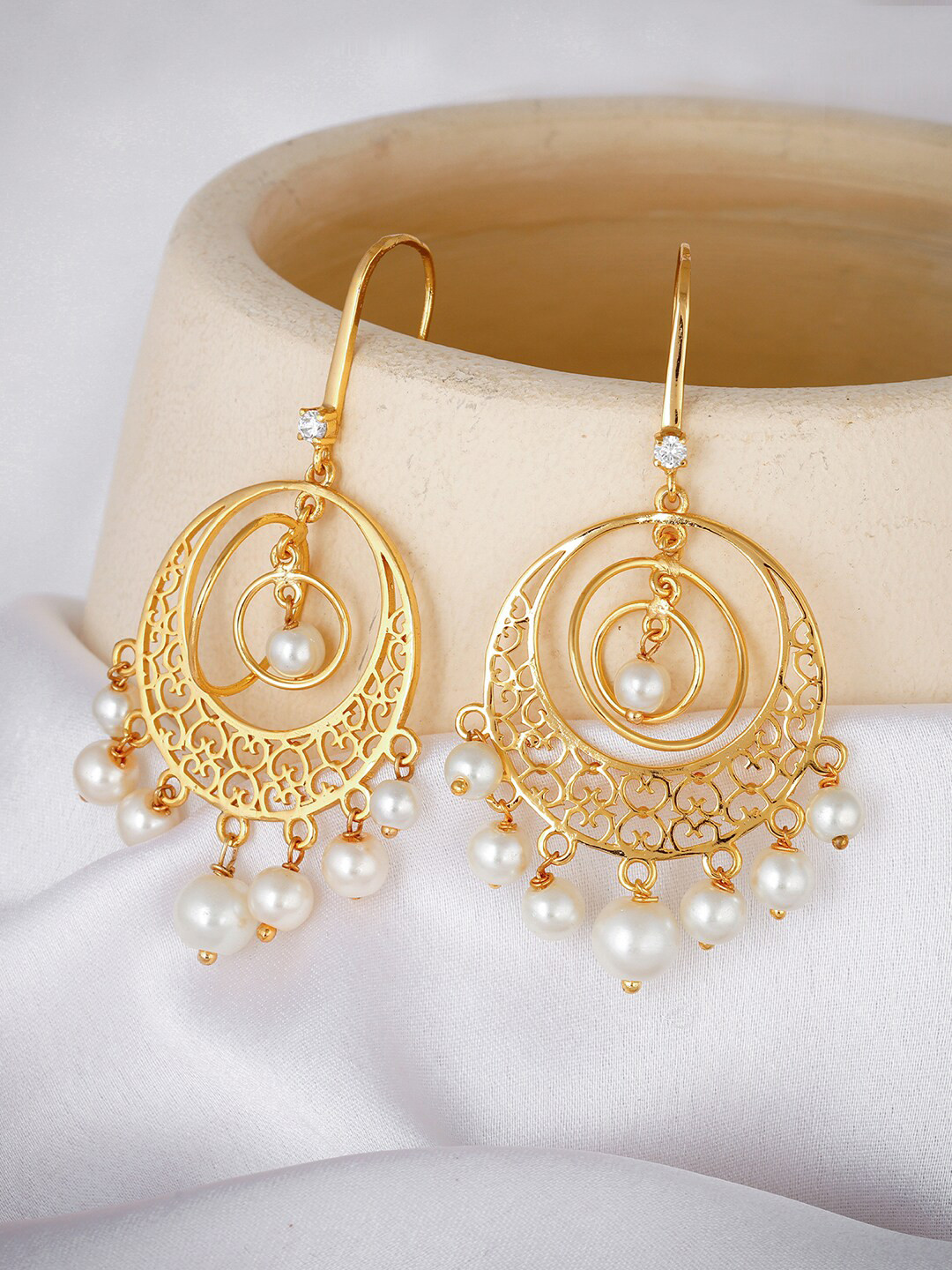 

GIVA Women Contemporary Drop Earrings, Gold