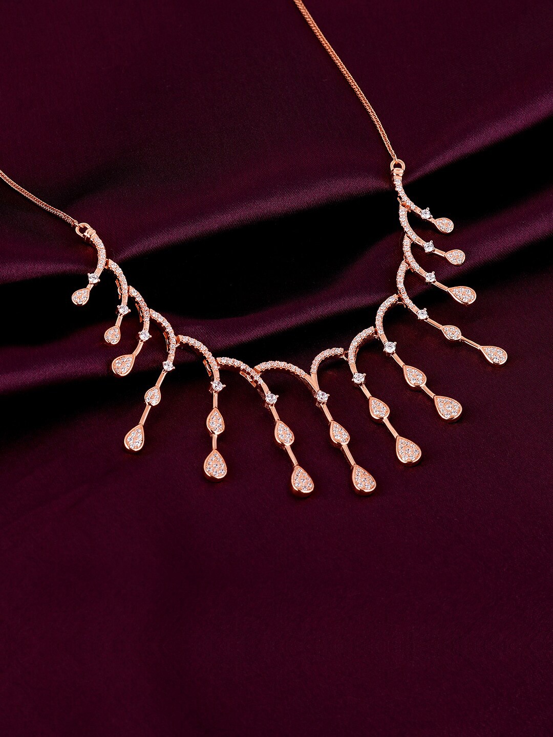 

GIVA Rose Gold & White Sterling Silver Rose Gold-Plated Necklace