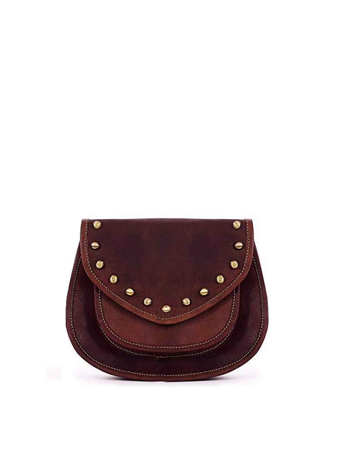 

Goatter Embellished Half Moon Sling Bag, Brown