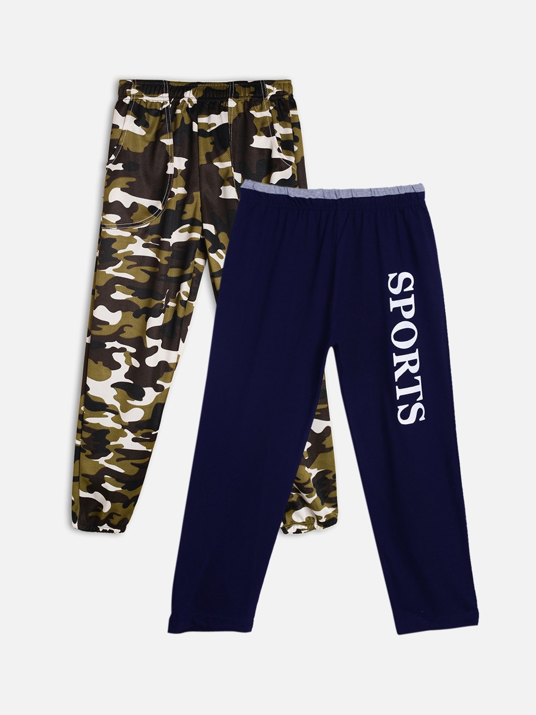 

Fashionable Boys Pack Of 2 Printed Cotton Track Pants, Brown
