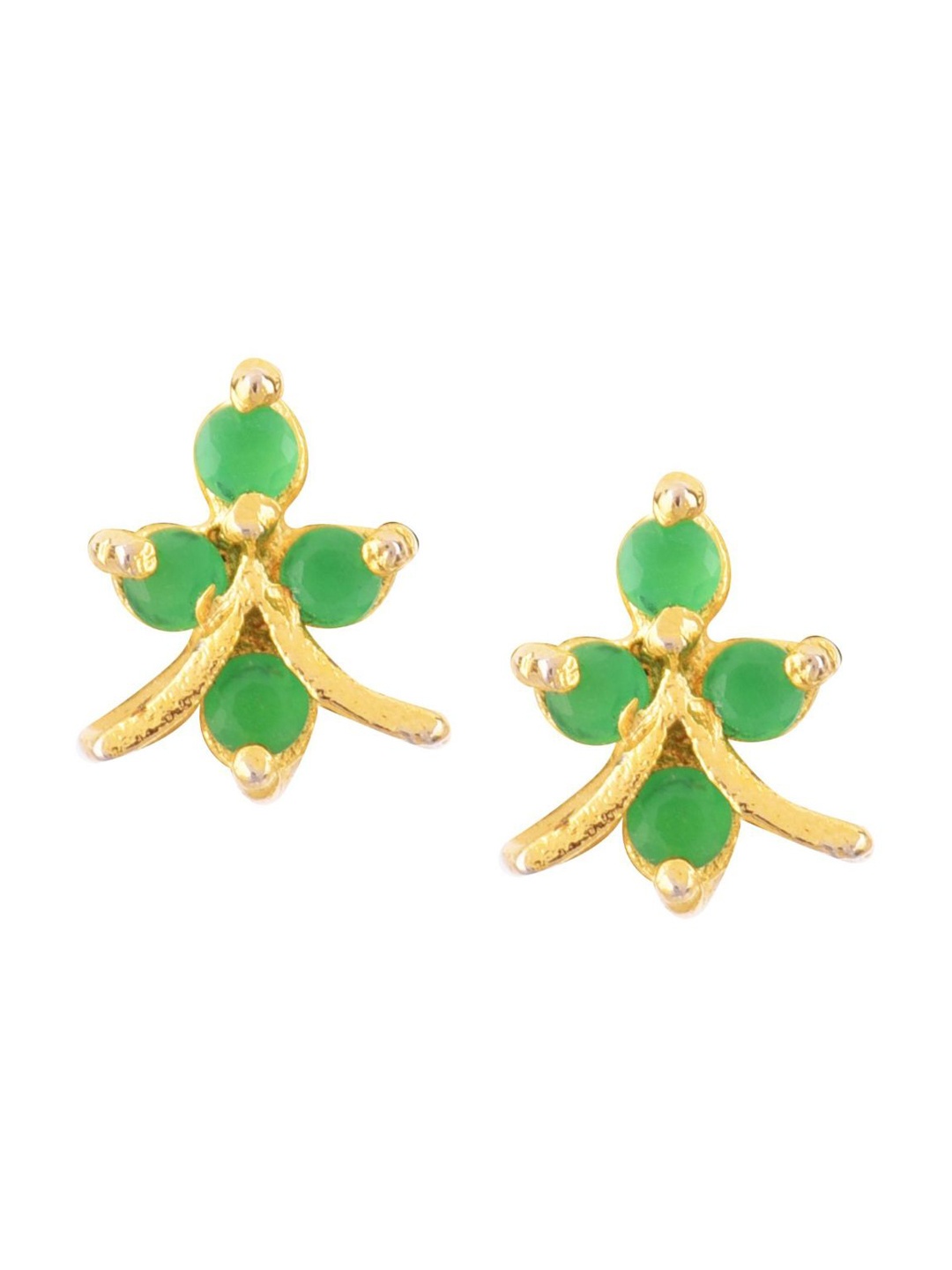 

Efulgenz Women Floral Studs Earrings, Green