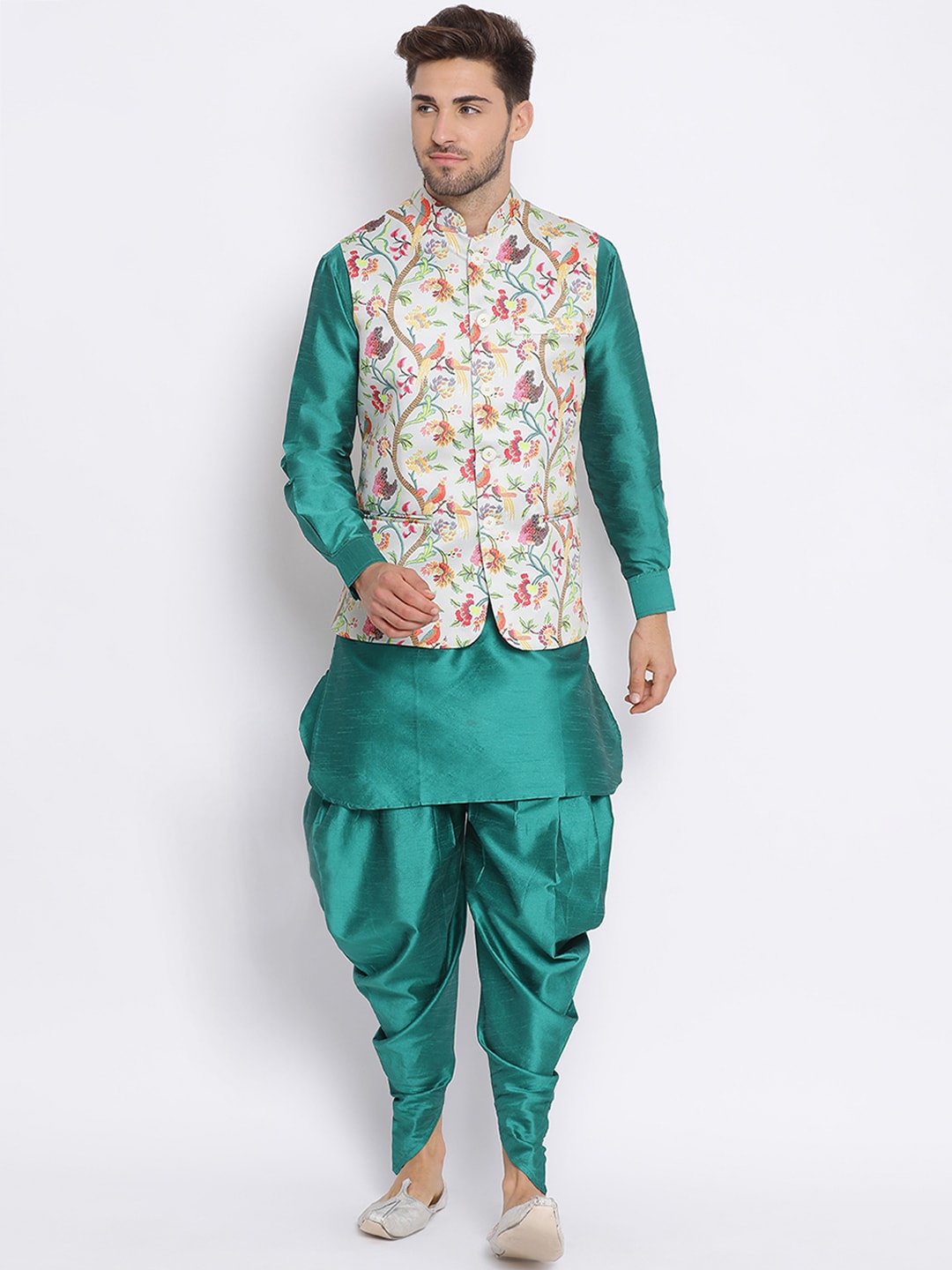 

hangup trend Men Kurta with Dhoti Pants, Turquoise blue