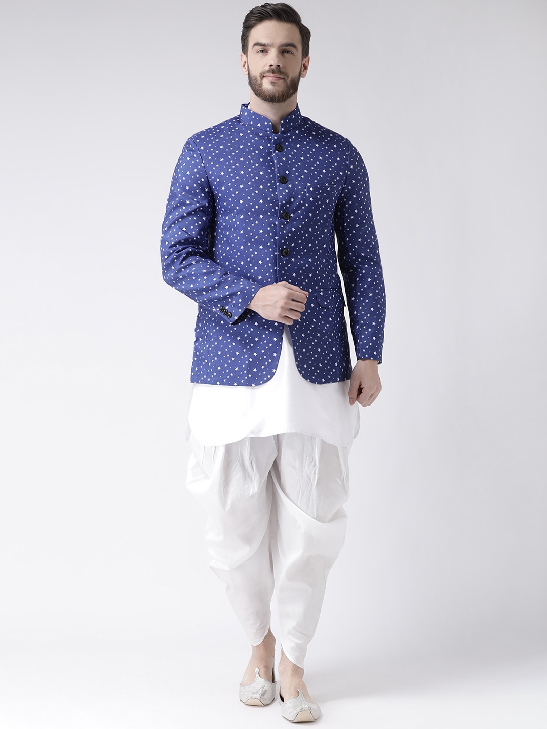 

hangup trend Men Blue Printed Kurta with Pyjamas