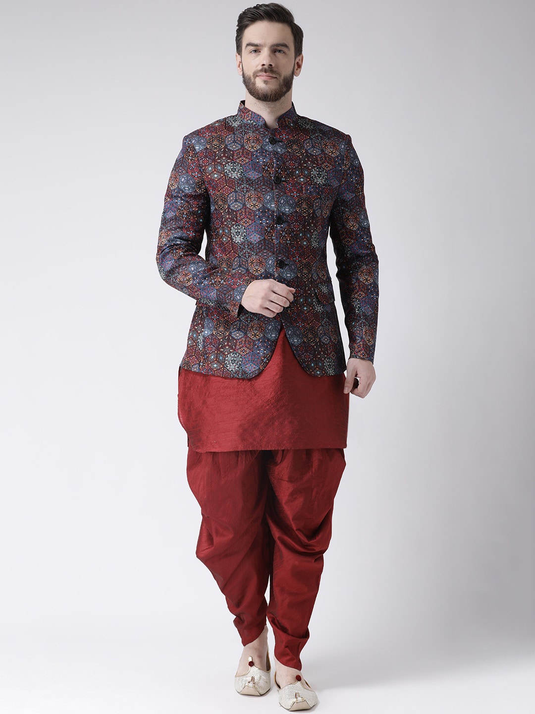 

hangup trend Men Kurta with Dhoti Pants, Maroon