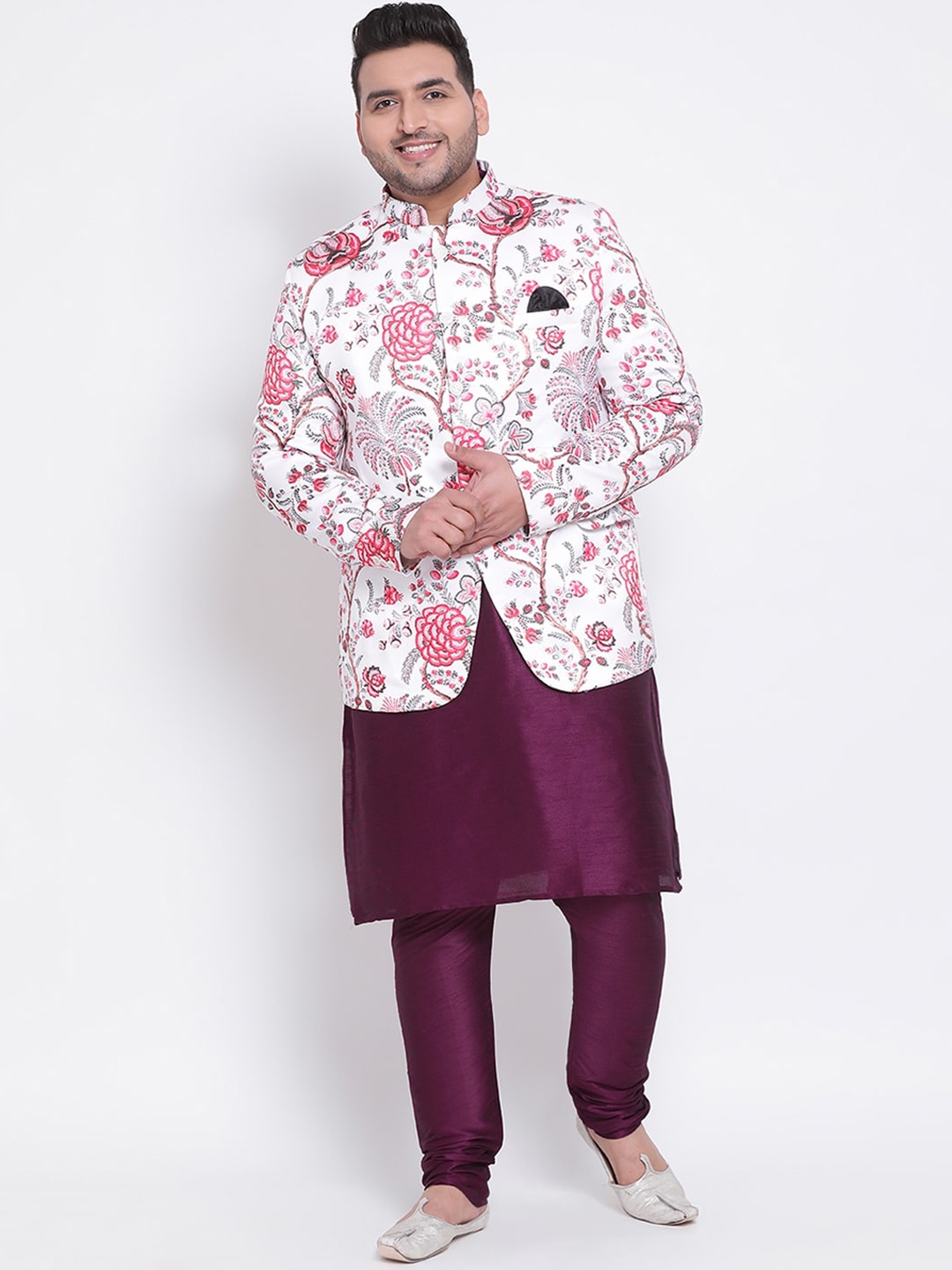 

hangup trend Men Kurta & Churidar With Nehru Jacket, Purple