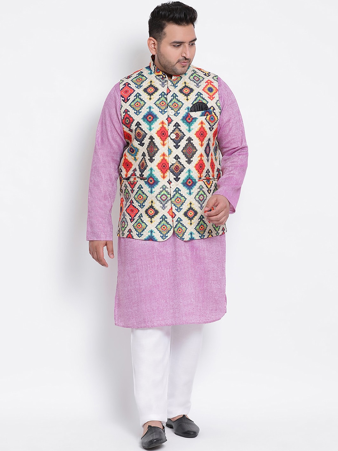 

hangup trend Men Purple Ethnic Motifs Kurta with Pyjamas