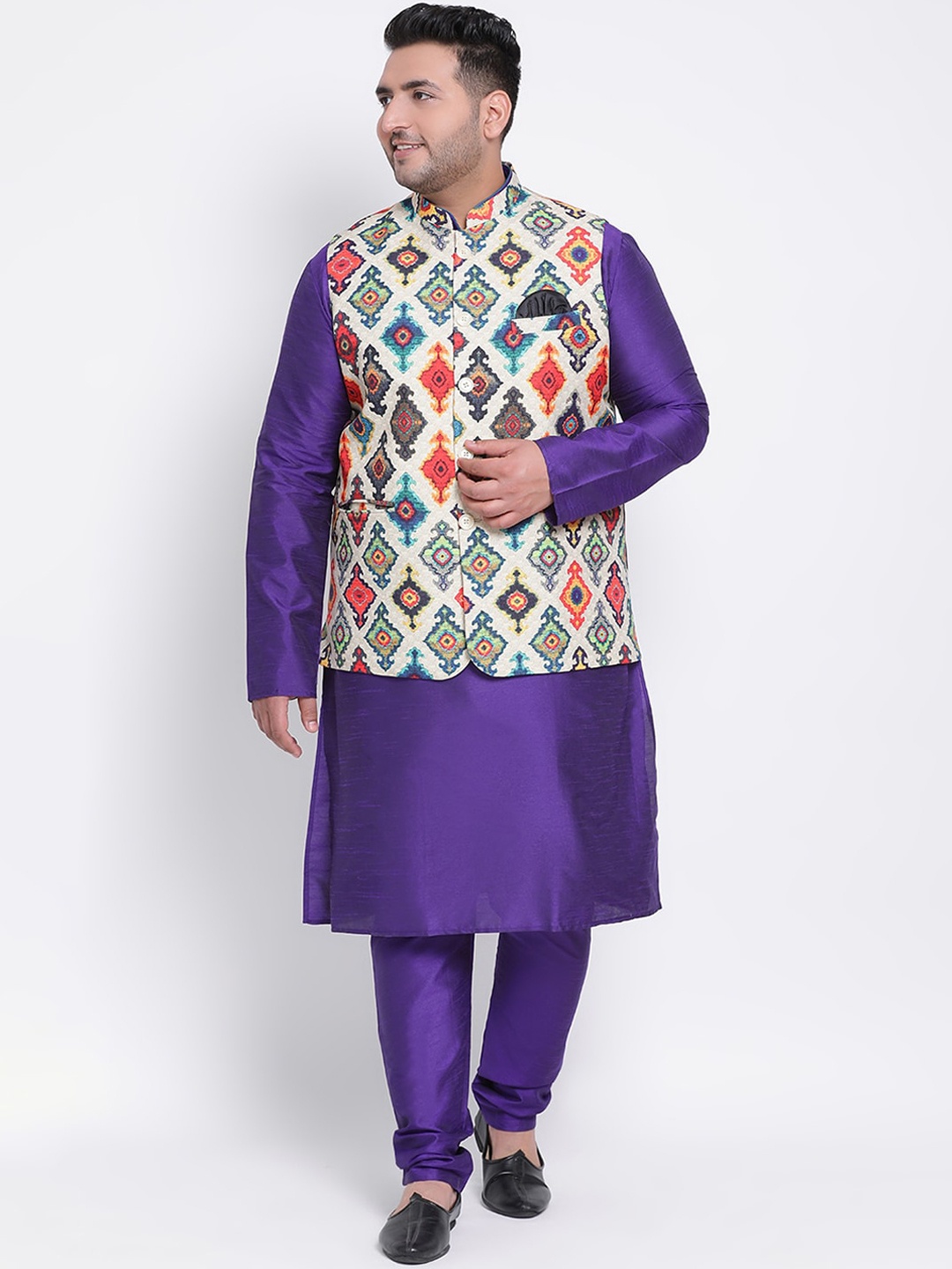 

hangup trend Men Kurta with Pyjamas & Nehru Jacket, Purple