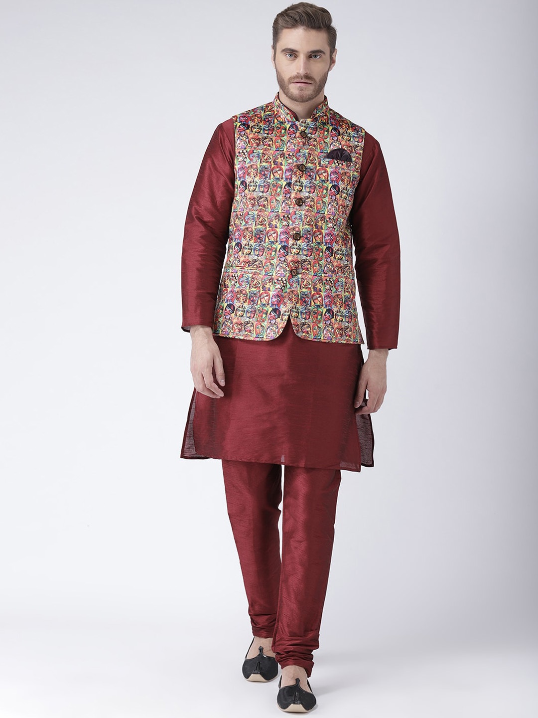 

hangup trend Men Kurta with Pyjamas, Maroon