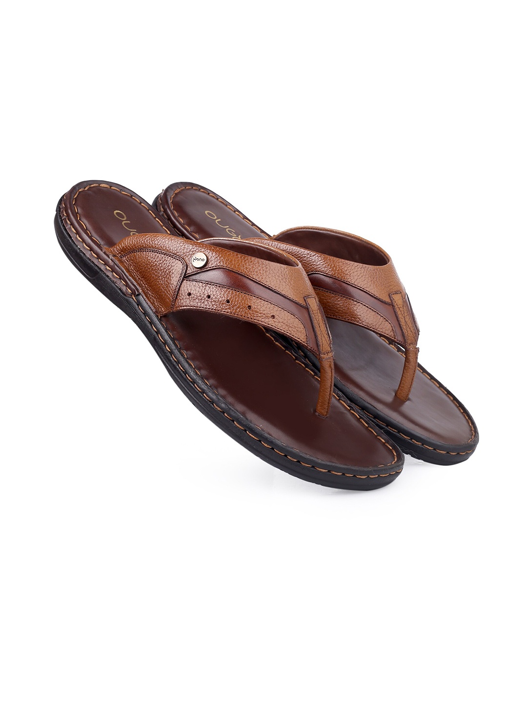 

One8 Select By Virat Kohli Men Leather Slippers, Tan