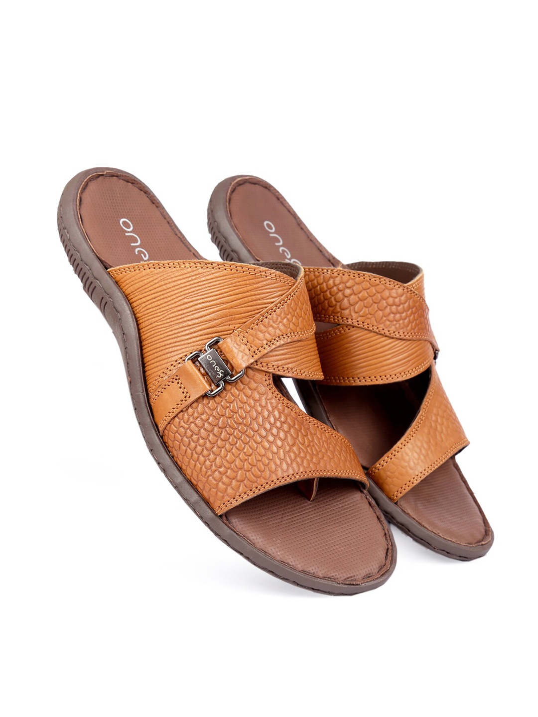 

One8 Select By Virat Kohli Men Leather Slippers, Tan