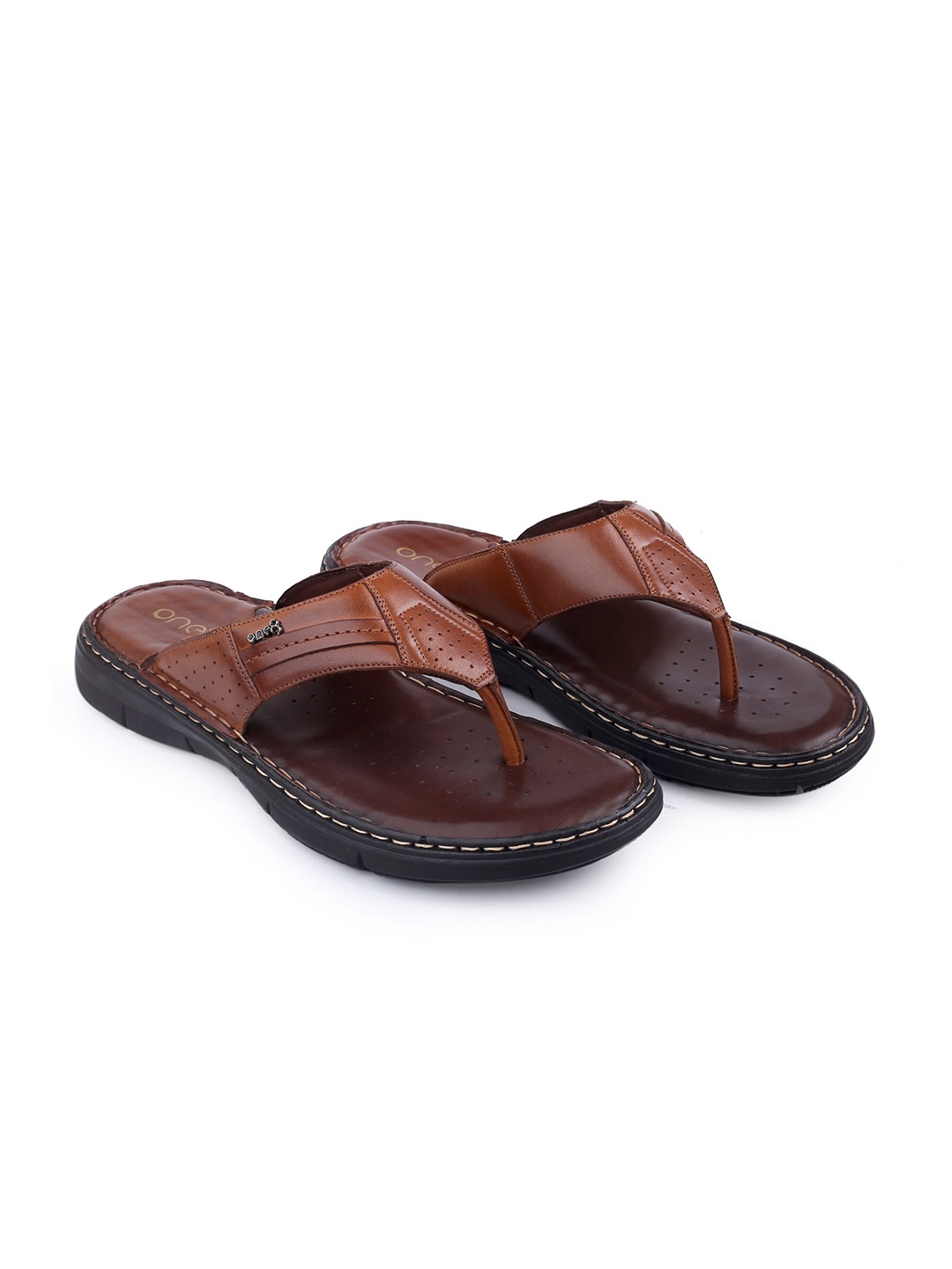 

One8 Select By Virat Kohli Men Leather Slippers, Tan