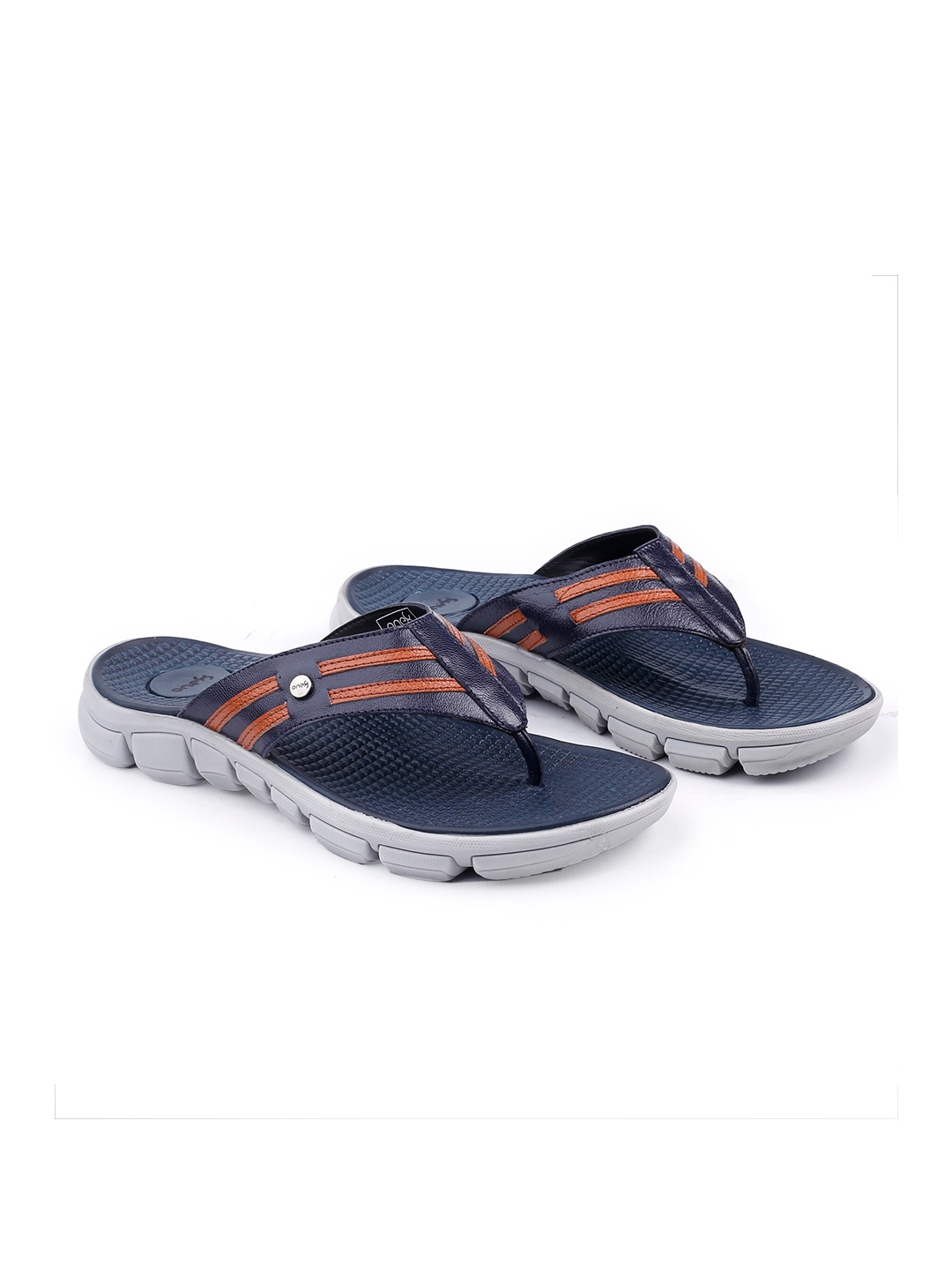 

One8 Select By Virat Kohli Men Leather Slippers, Navy blue