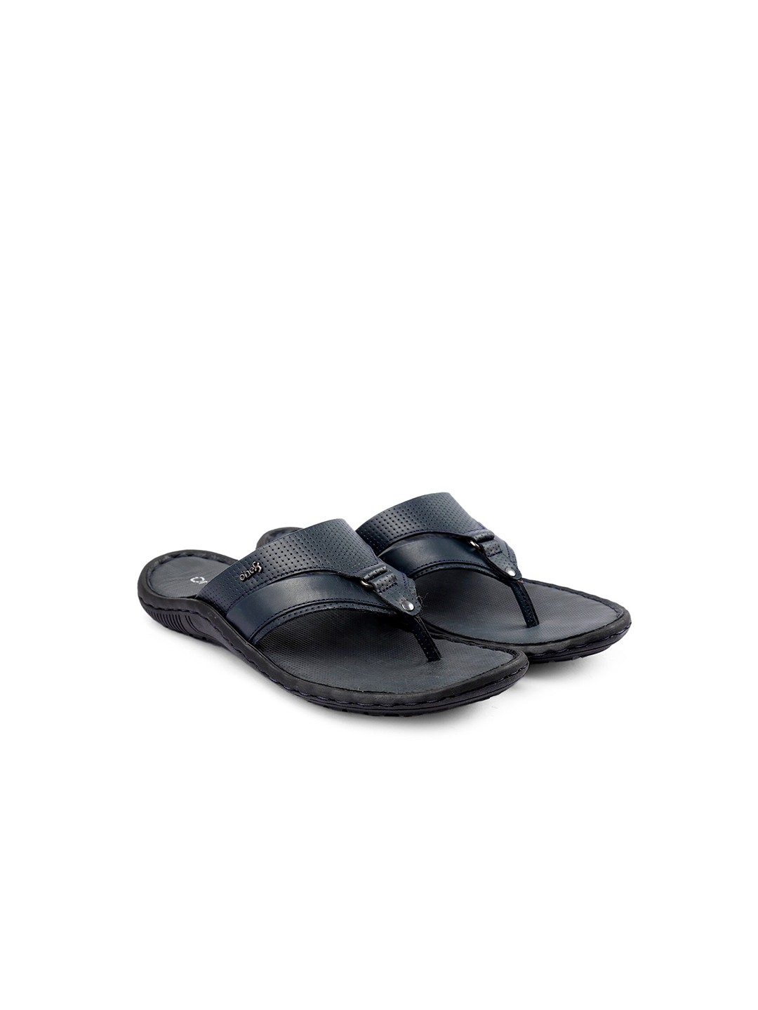 

One8 Select By Virat Kohli Men Leather Slippers, Navy blue