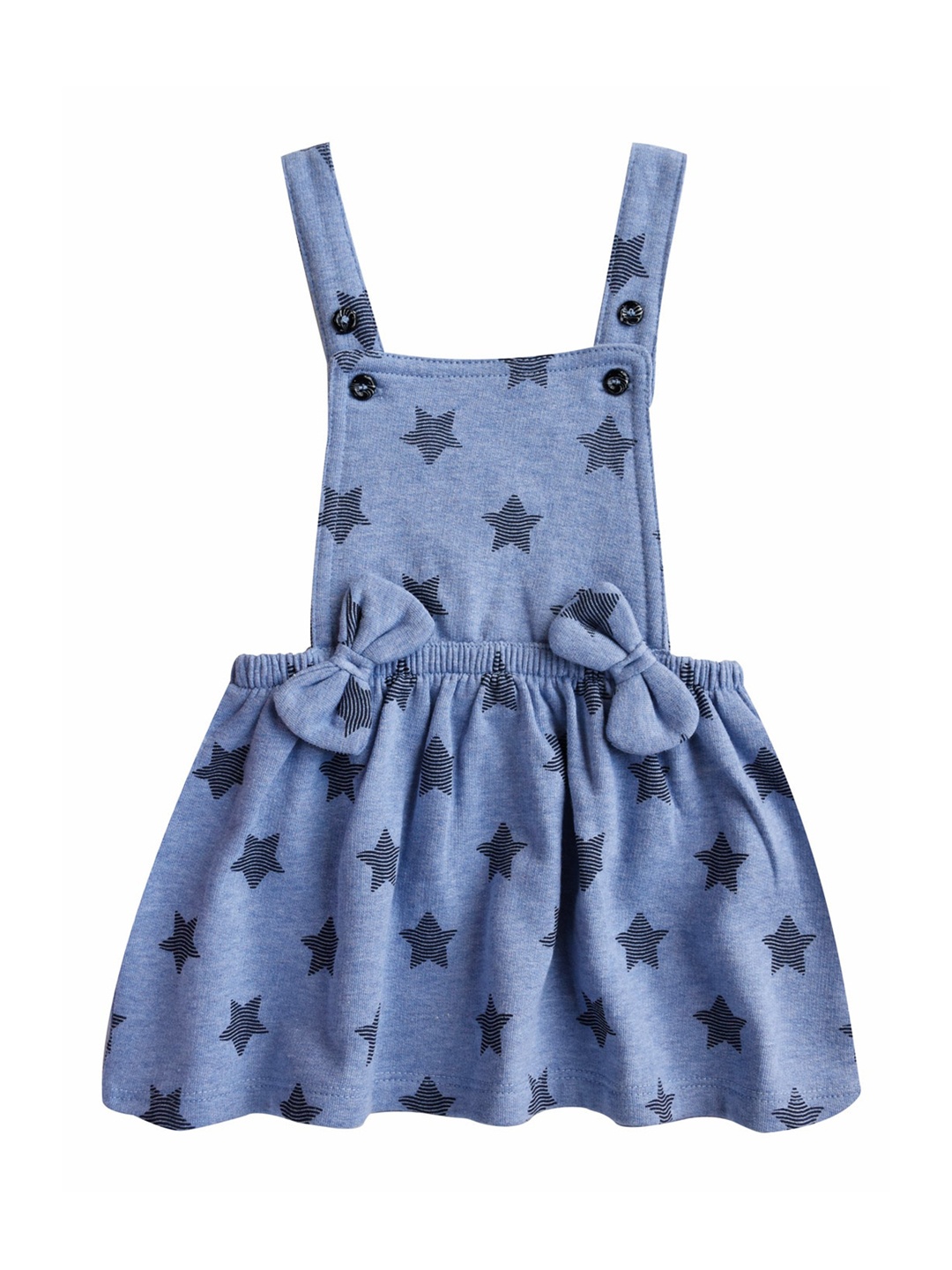 

milou Girls Blue Printed Cotton Skirt Dungaree