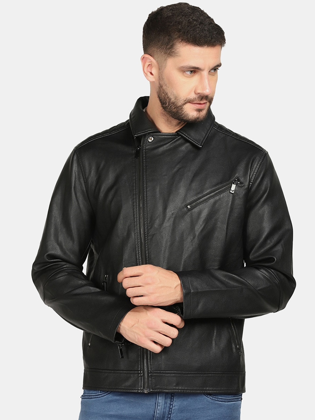

Blackberrys Men Biker Jacket, Black