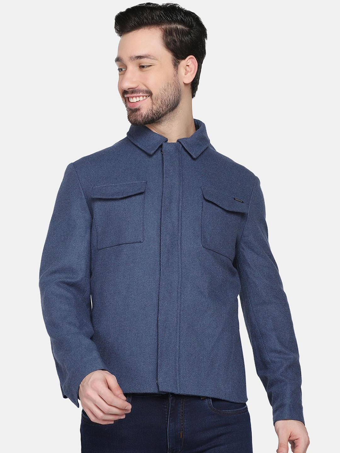 

Blackberrys Men Open Front Jacket, Blue