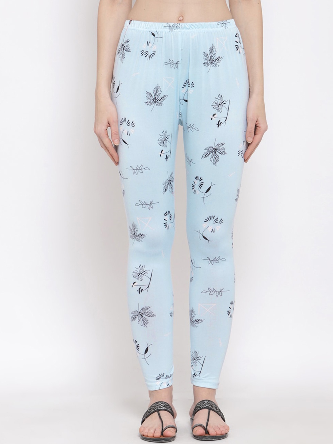 

KLOTTHE Women Printed Ankle-Length Leggings, Blue