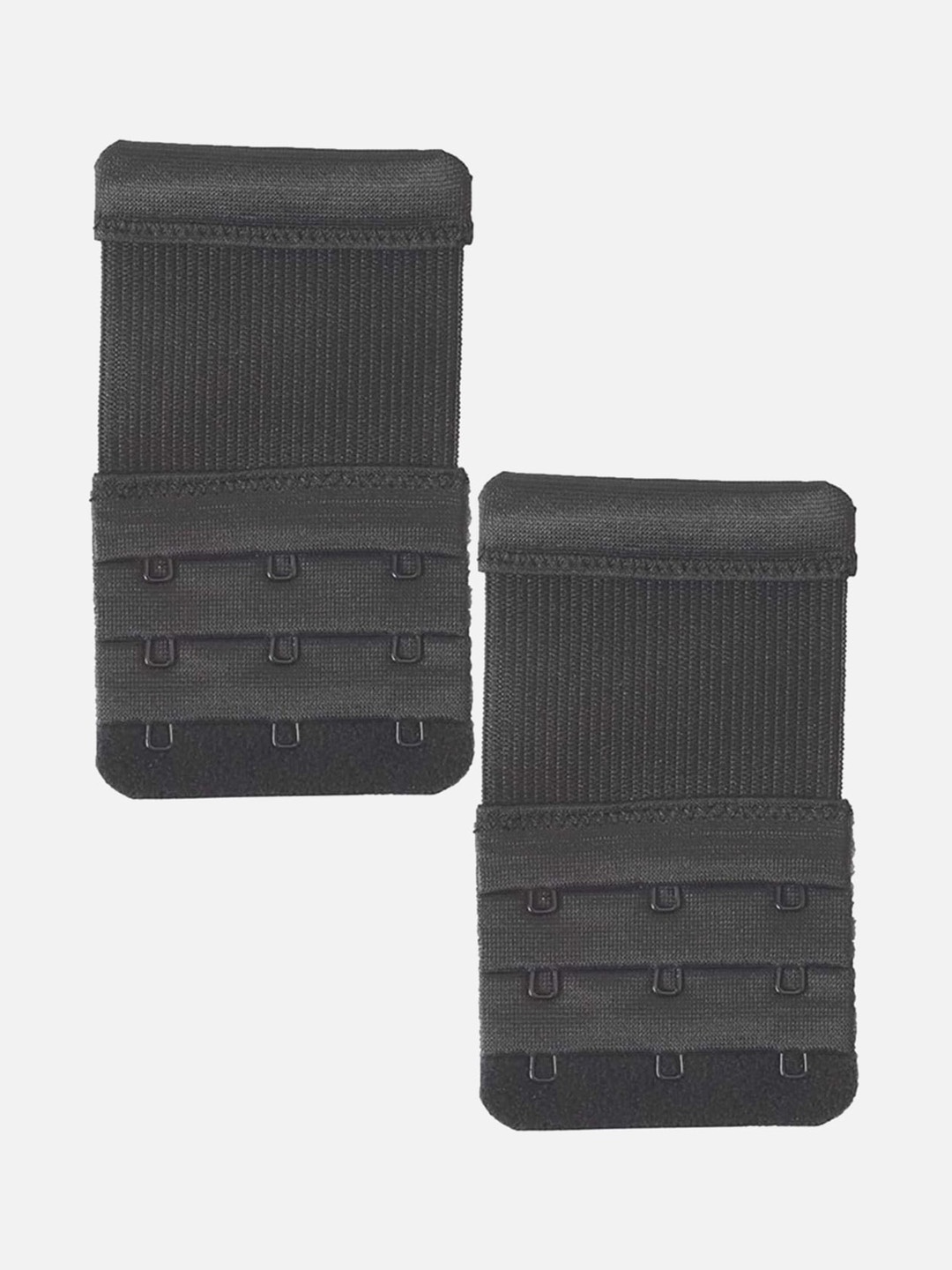 

FIMS Women Black Pack of 2 3 Hook & 3 Eye Stretchy Bra Extenders
