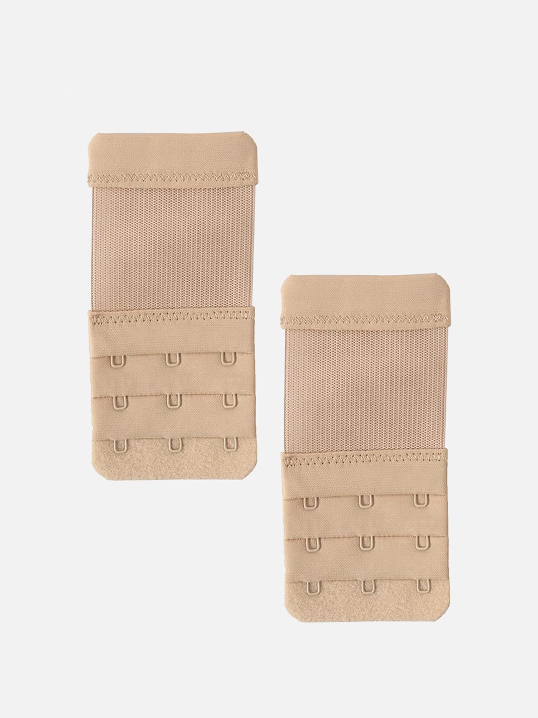 

FIMS Women Pack Of 2 3 Hook & 3 Eye Stretchy Bra Extensions, Beige