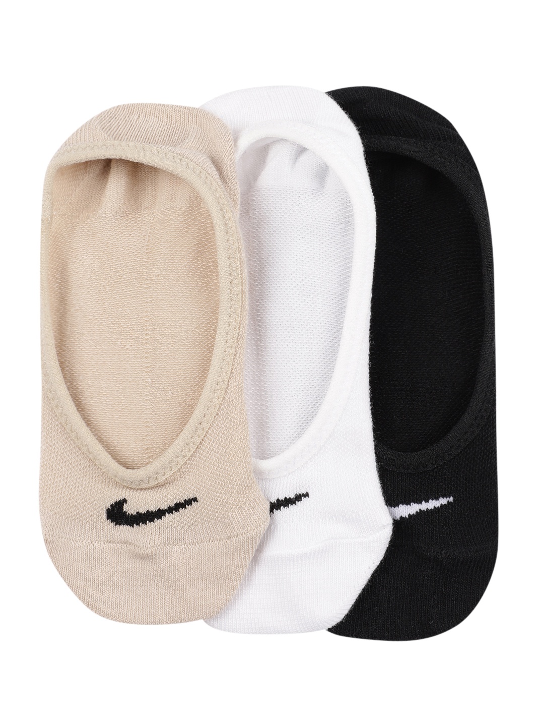 

Nike Women Black & White Pack Of 3 Solid Everyday Lightweight Dri-Fit Training Shoe Liners