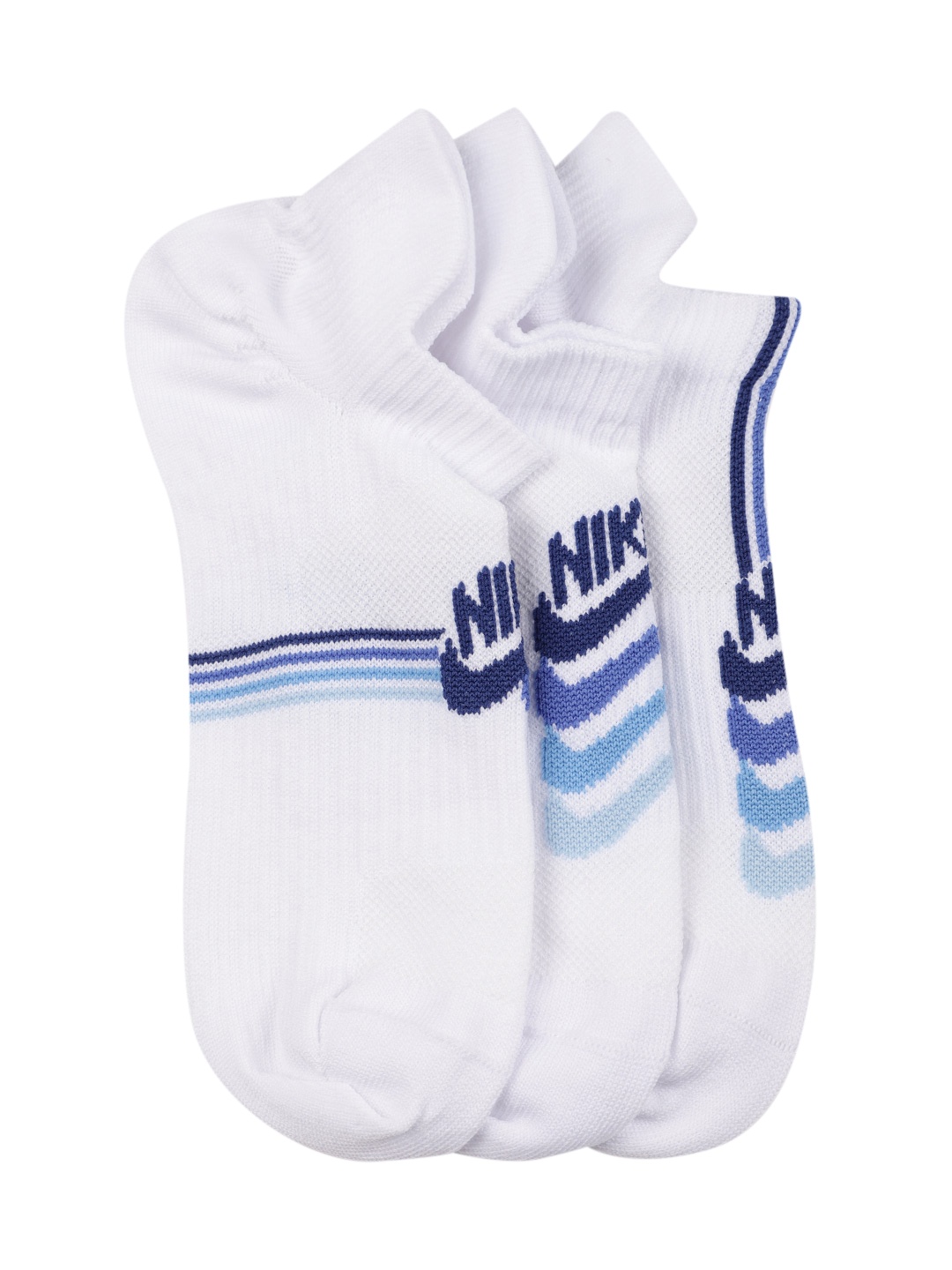

Nike Women White Pack Of 3 Everyday Plus Lightweight No-Show Training Ankle-Length Socks