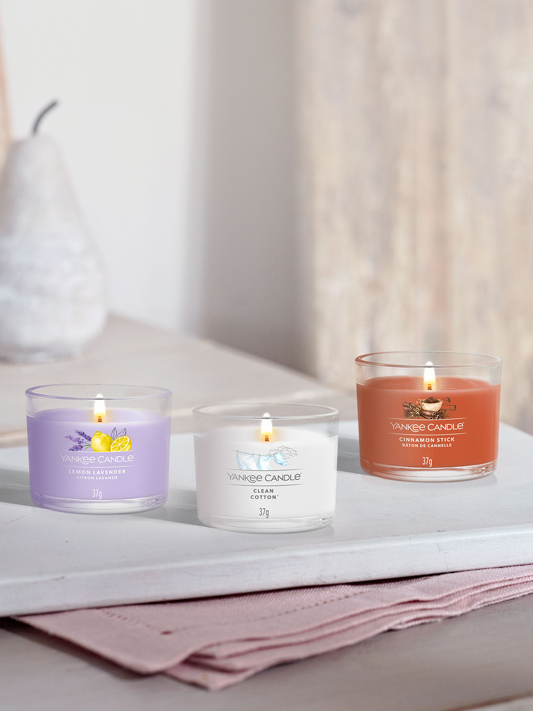 

YANKEE CANDLE Set Of 3 Lemon Lavender Scented Candles, Purple