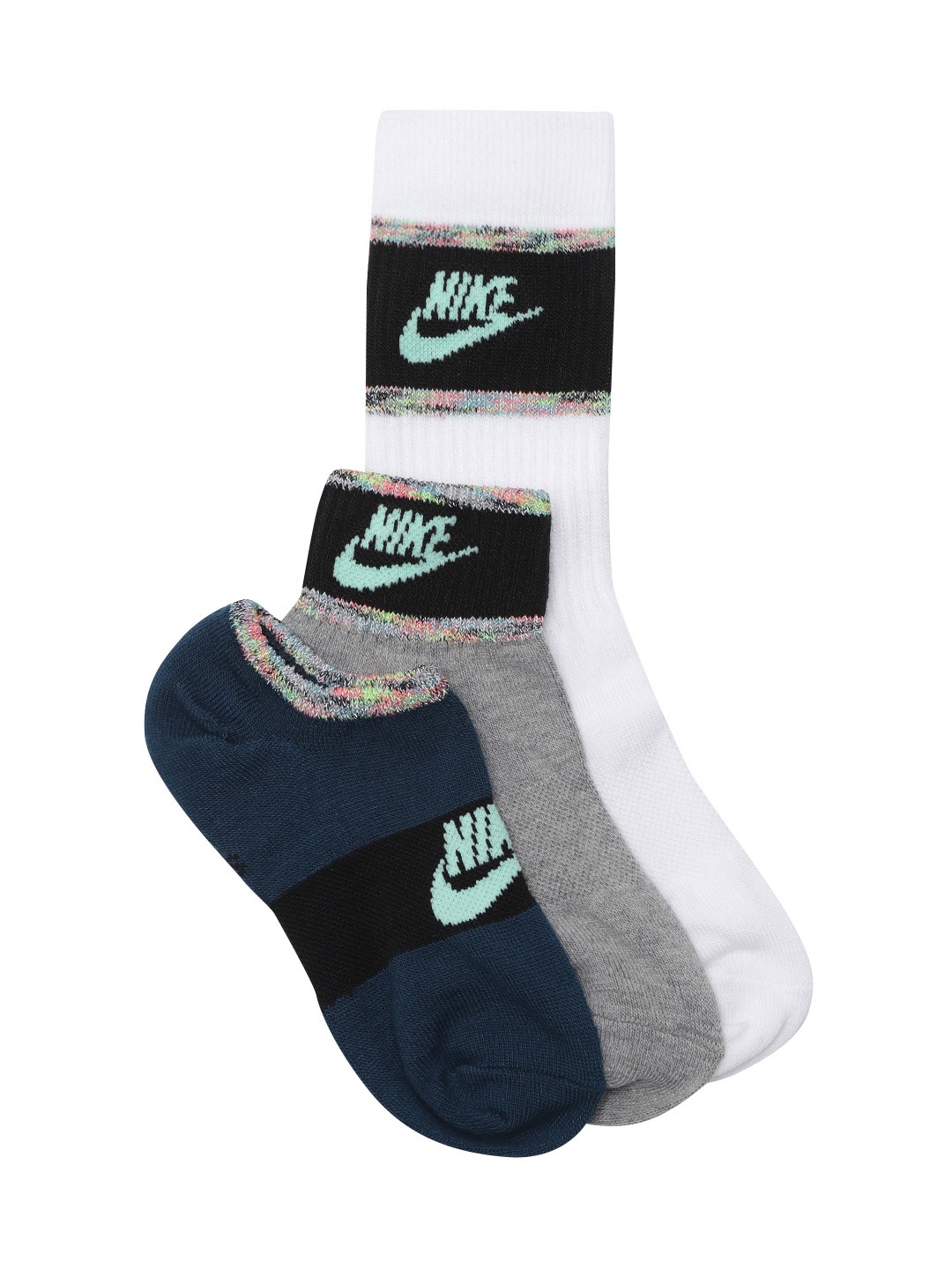 

Nike Unisex Pack of 3 Colourblocked Socks, Multi