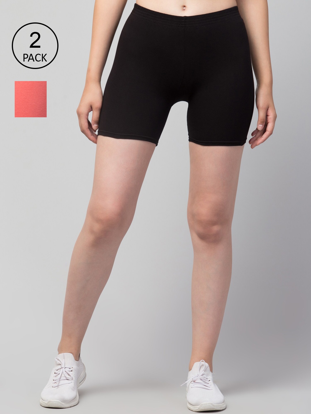 

Apraa & Parma Women Peach-Coloured Slim Fit Cycling Sports Shorts