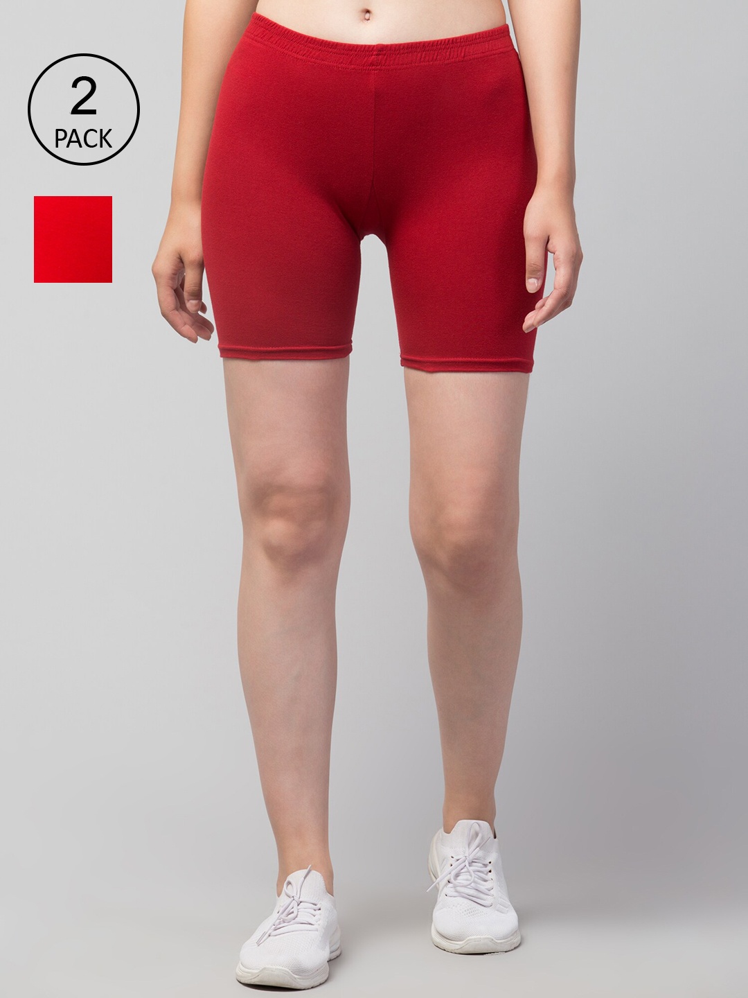 

Apraa & Parma Women Red Slim Fit Cycling Sports Shorts