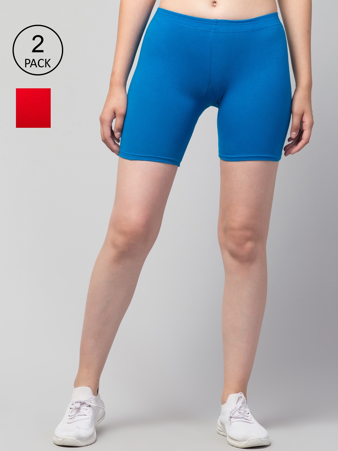 Apraa & Parma Women Blue Slim Fit Cycling Sports Shorts