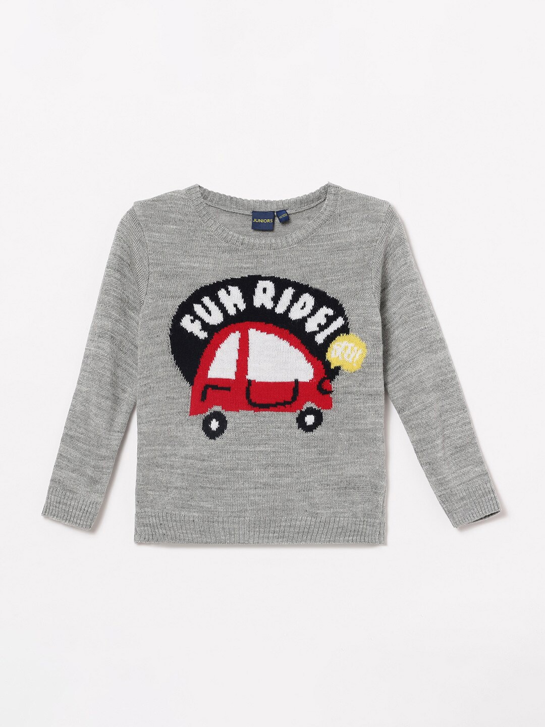 

Juniors by Lifestyle Boys Grey & Red Typography Acrylic Pullover Sweaters
