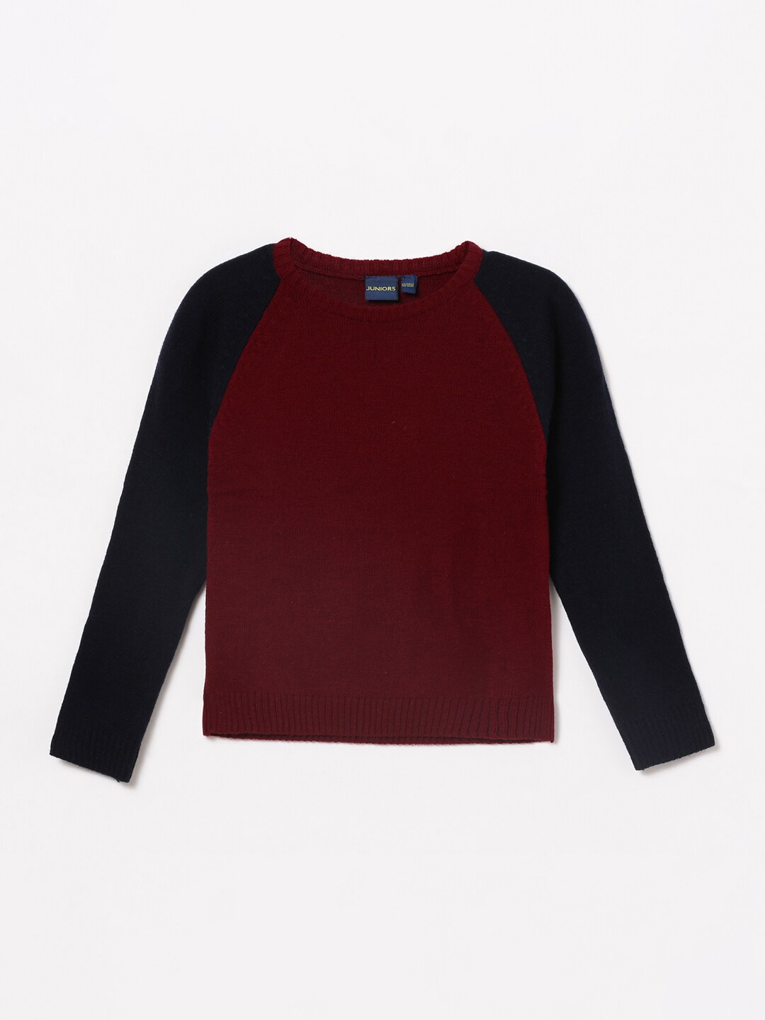 

Juniors by Lifestyle Boys Maroon & Navy Blue Colourblocked Acrylic Pullover