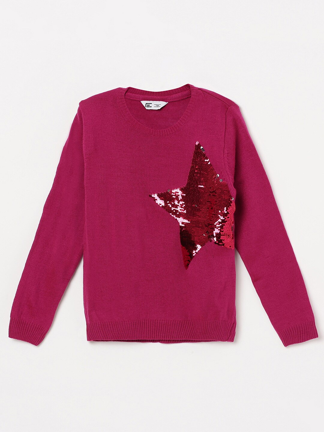 

Fame Forever by Lifestyle Girls Burgundy Embellished Detail Pullover Sweaters