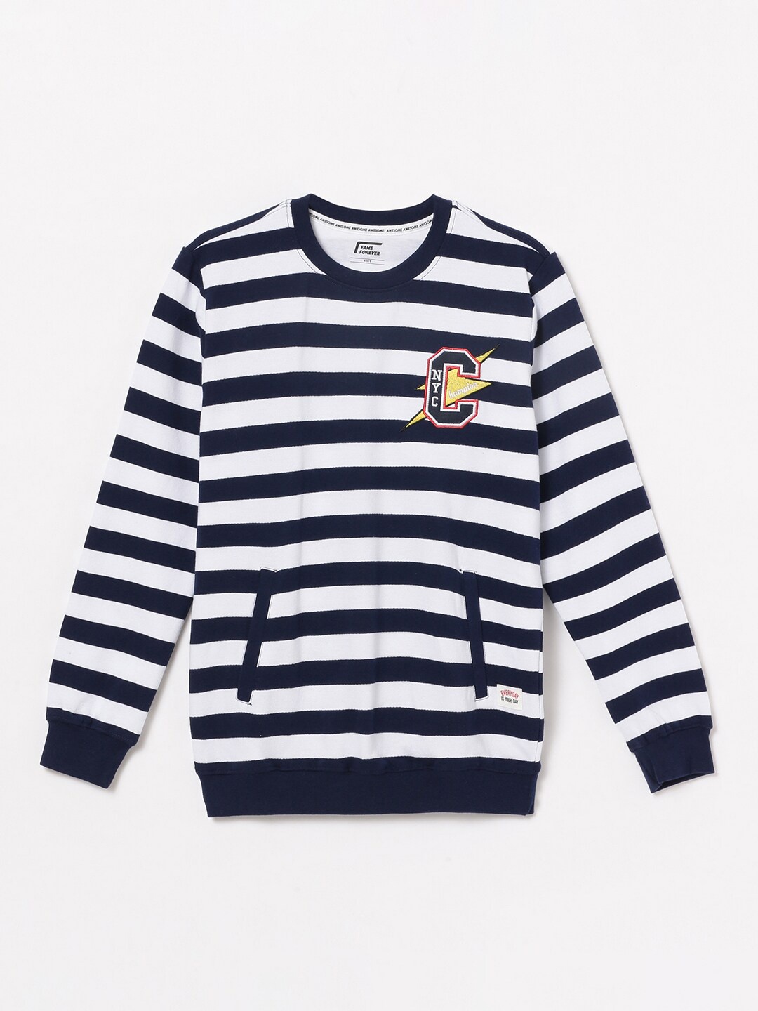 

Fame Forever by Lifestyle Boys Striped Sweatshirt, Navy blue