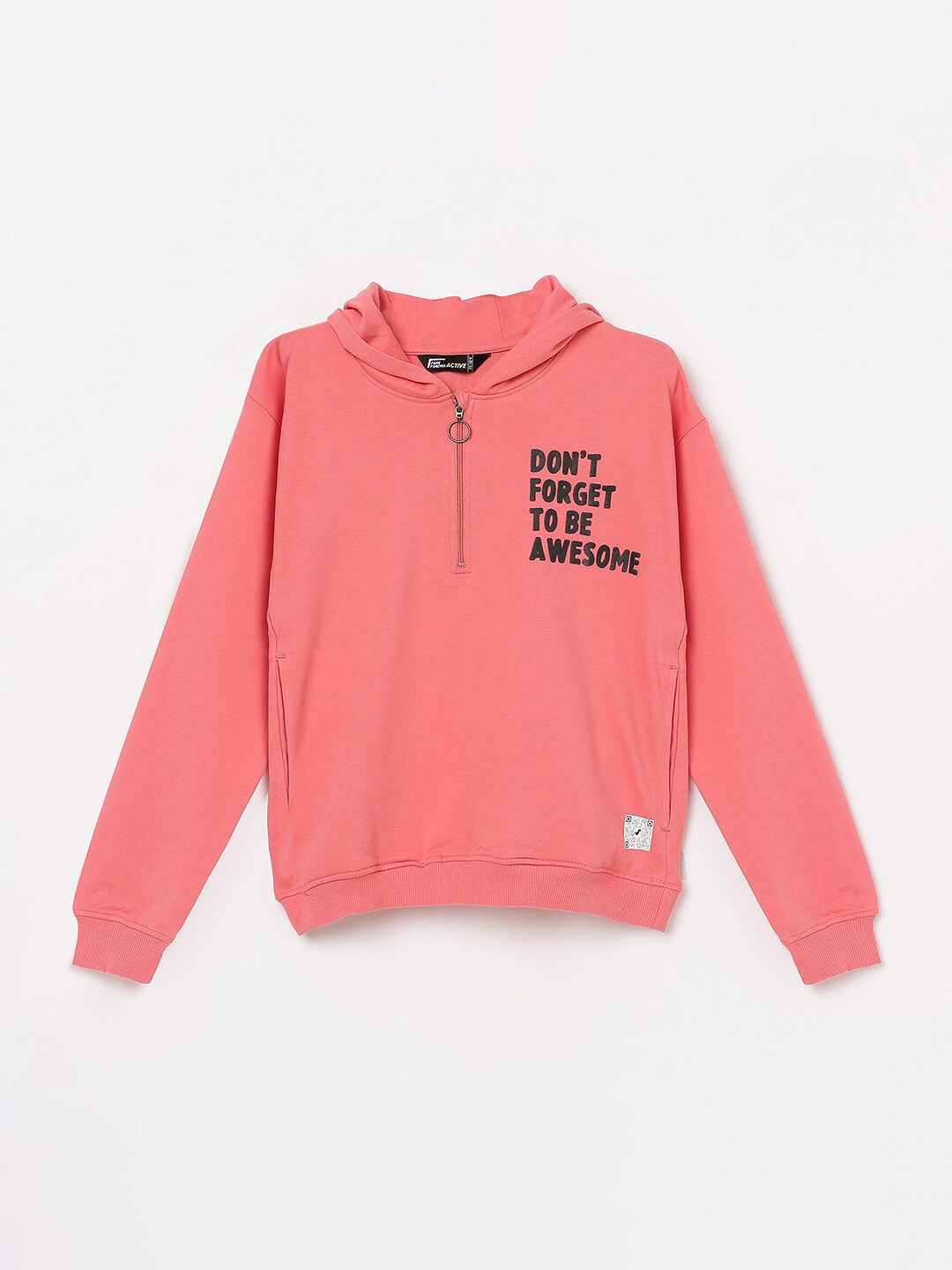 

Fame Forever by Lifestyle Girls Cotton Printed Hooded Sweatshirt, Pink