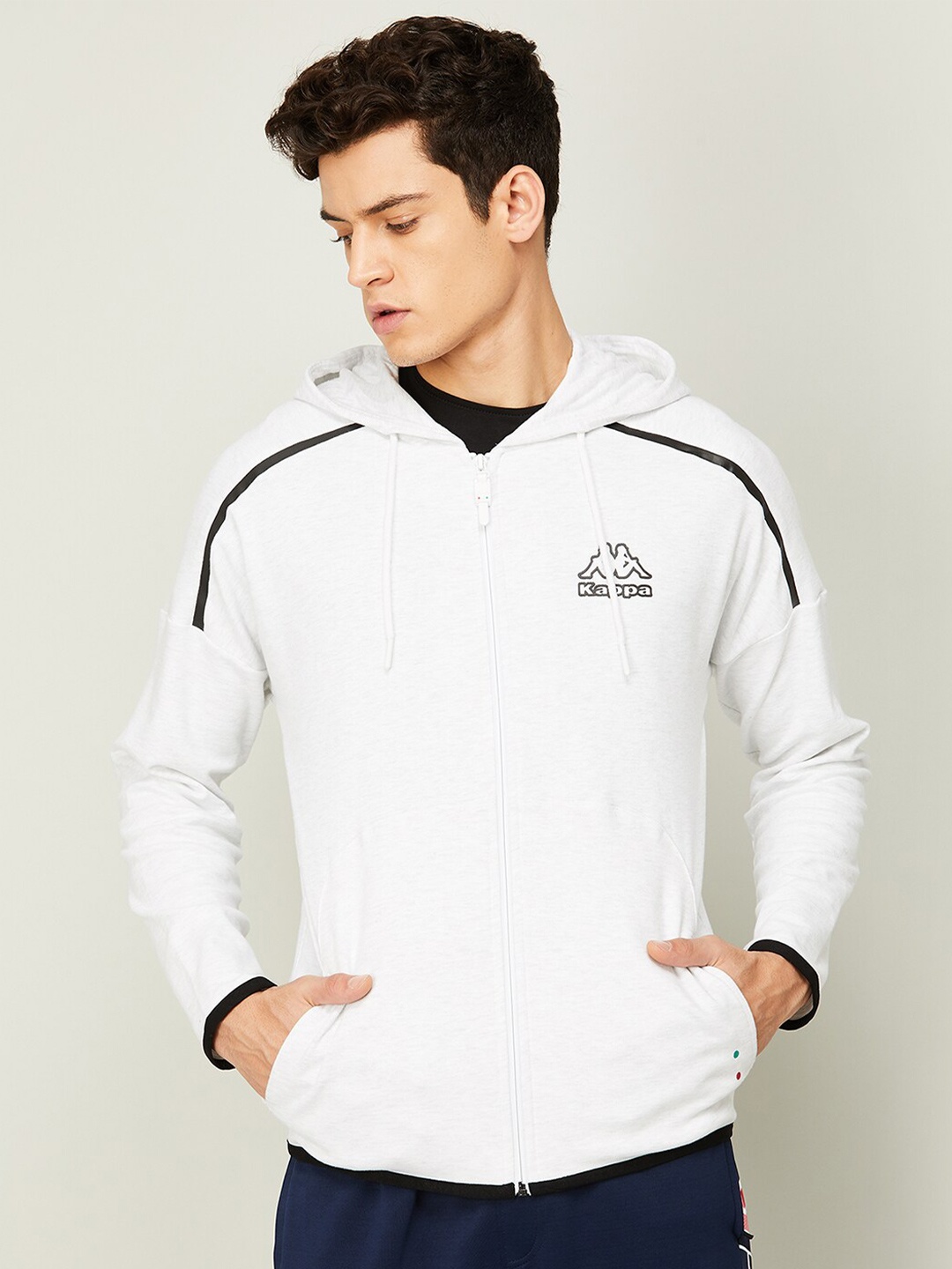 

Kappa Men Cotton Hooded Sweatshirt, White