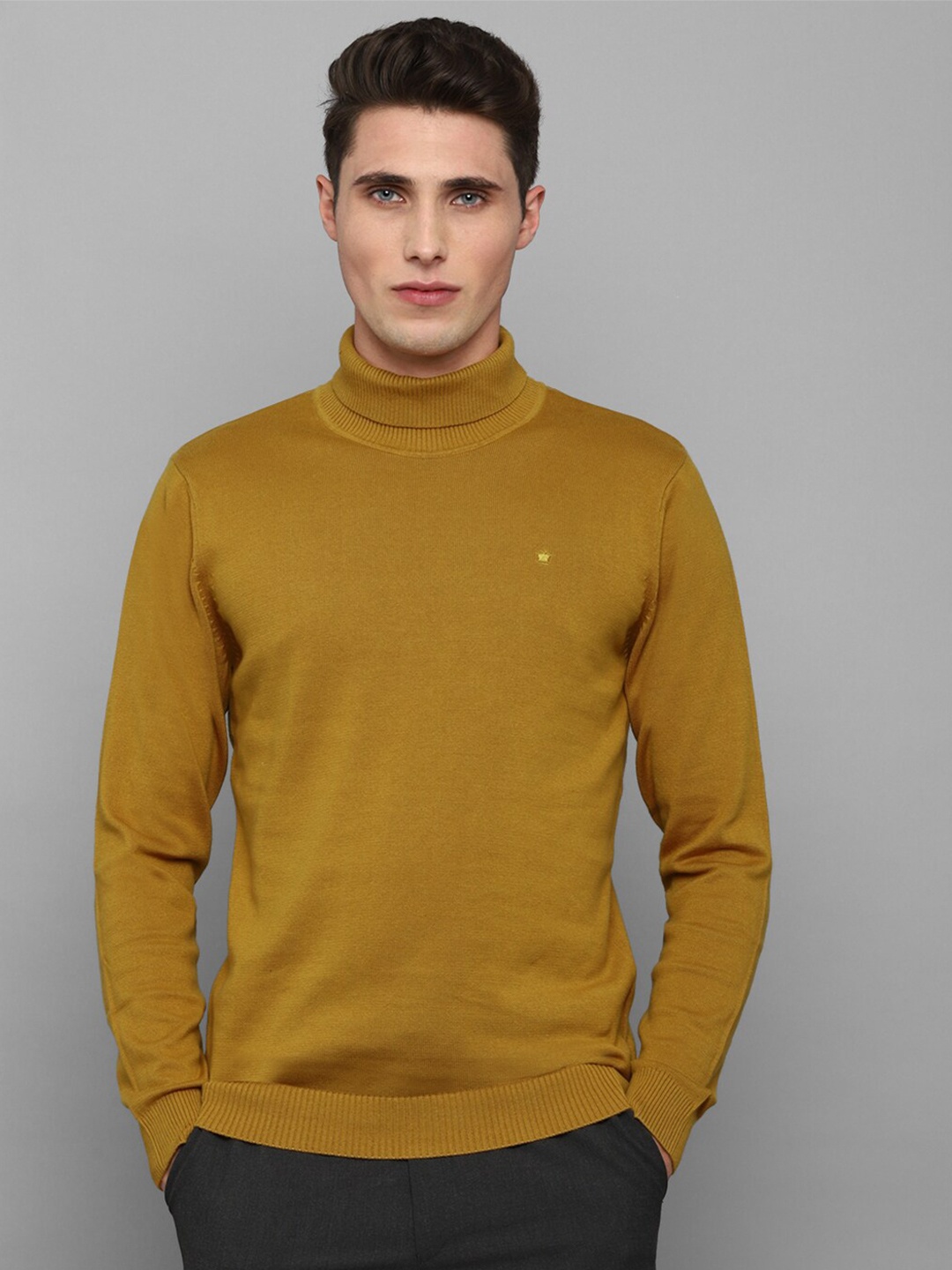 

Louis Philippe Men Brown Pure Cotton Solid Pullover