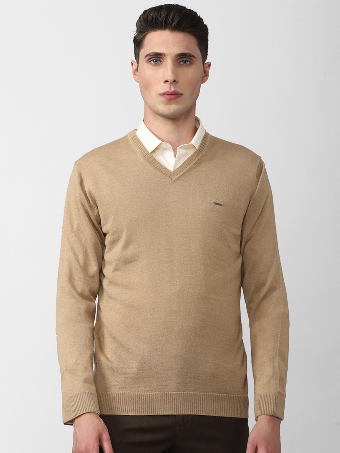 

Van Heusen Men Brown Solid Pullover