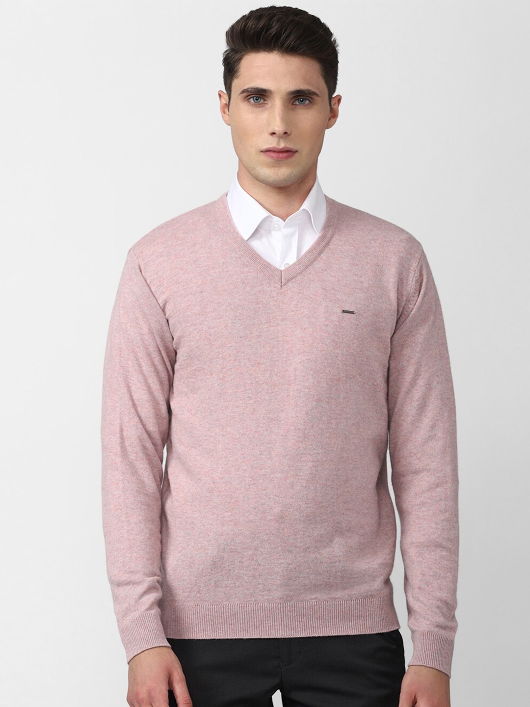 

Van Heusen Men Pink V-Neck Long Sleeves Acrylic Pullover