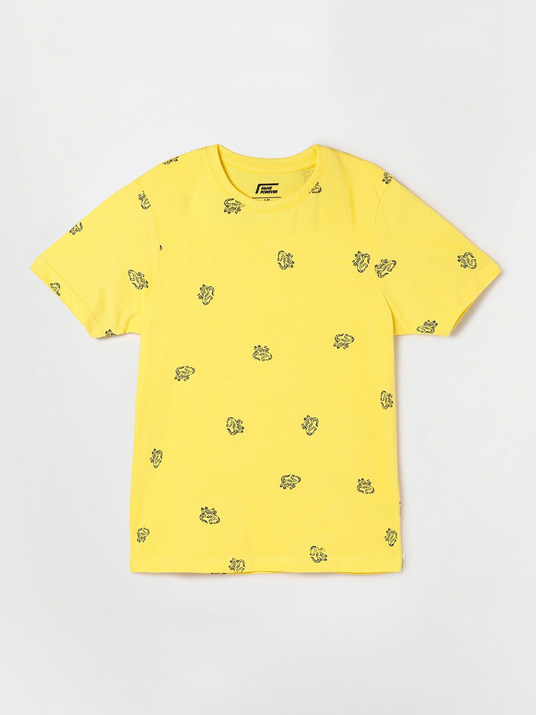 

Fame Forever by Lifestyle Boys Printed Pure Cotton T-shirt, Yellow