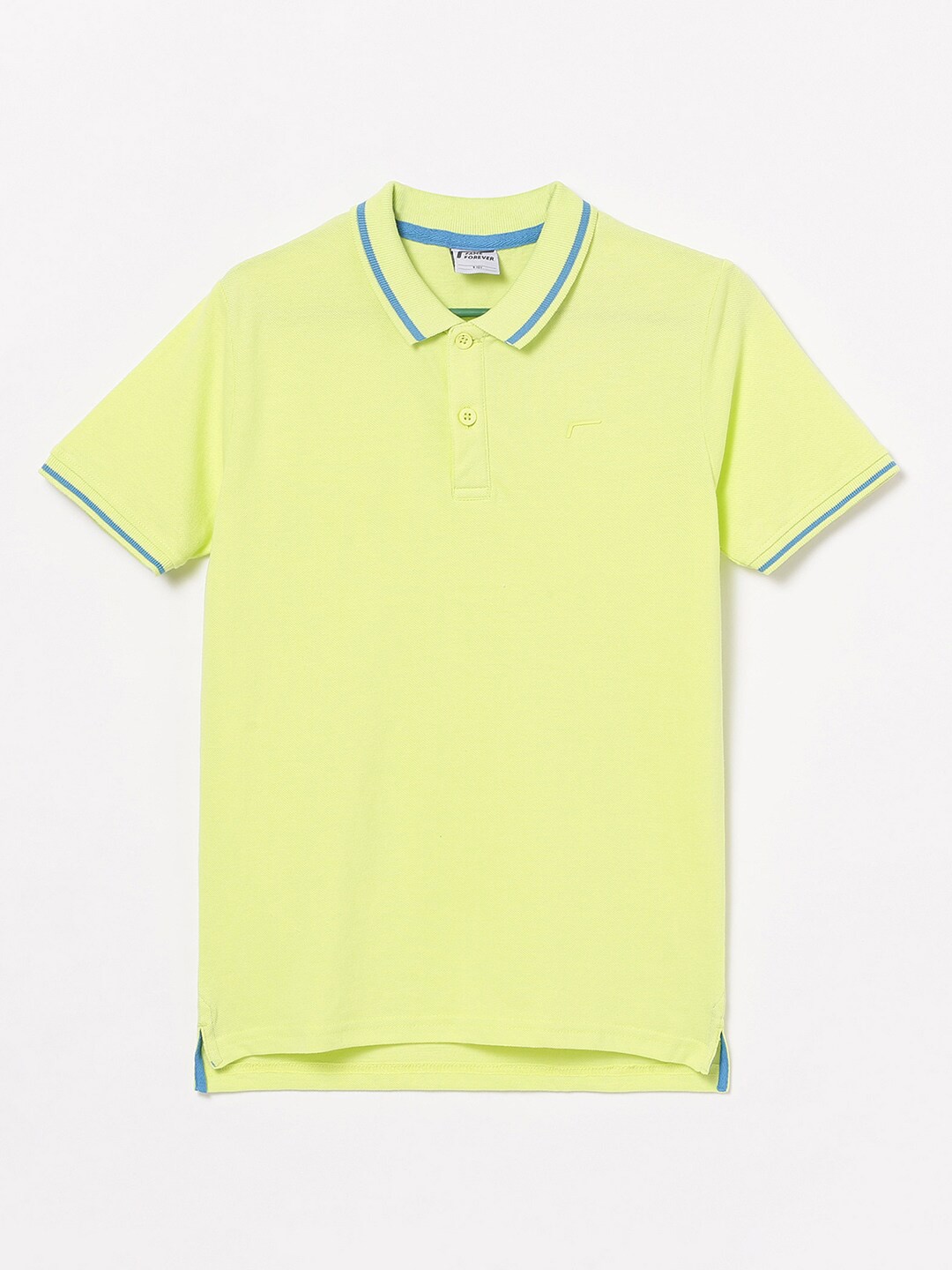 

Fame Forever by Lifestyle Boys Lime Green Polo Collar Pure Cotton T-shirt