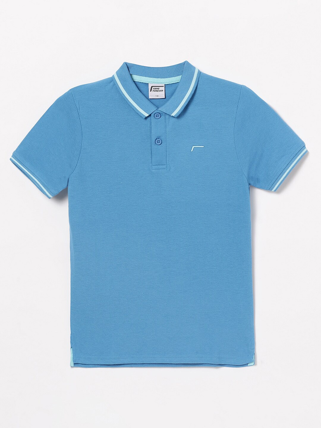 

Fame Forever by Lifestyle Boys Polo Collar Pure Cotton T-shirt, Blue