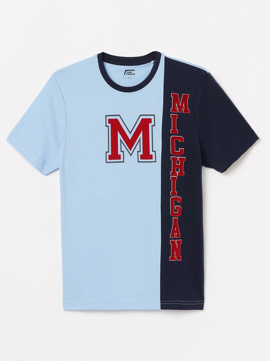 

Fame Forever by Lifestyle Boys Typography Printed Pure Cotton T-shirt, Blue