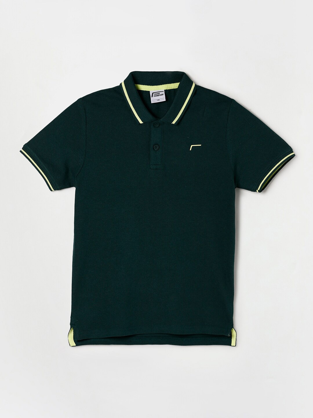 

Fame Forever by Lifestyle Boys Polo Collar Pure Cotton T-shirt, Green