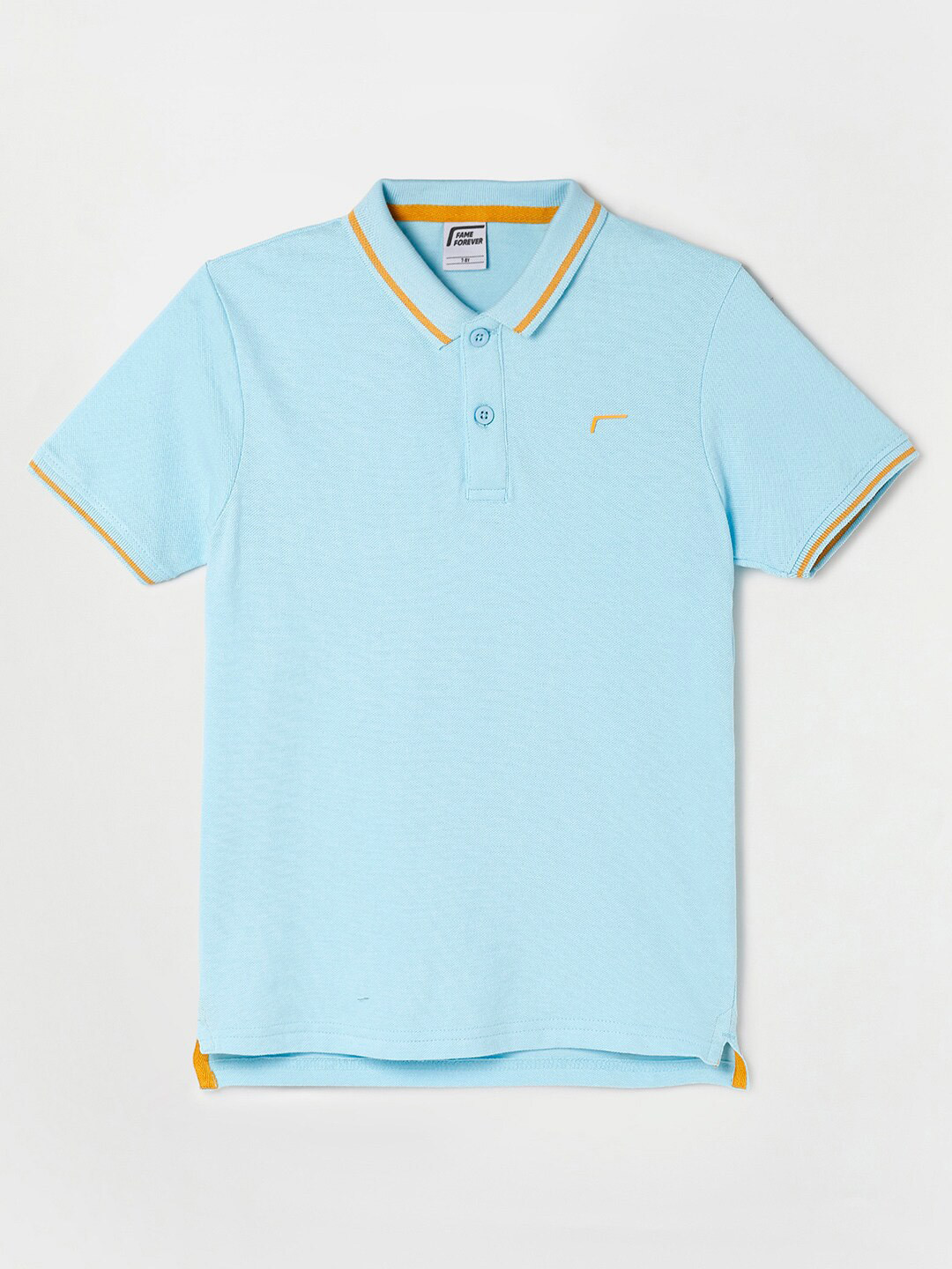 

Fame Forever by Lifestyle Boys Polo Collar Pure Cotton T-shirt, Blue