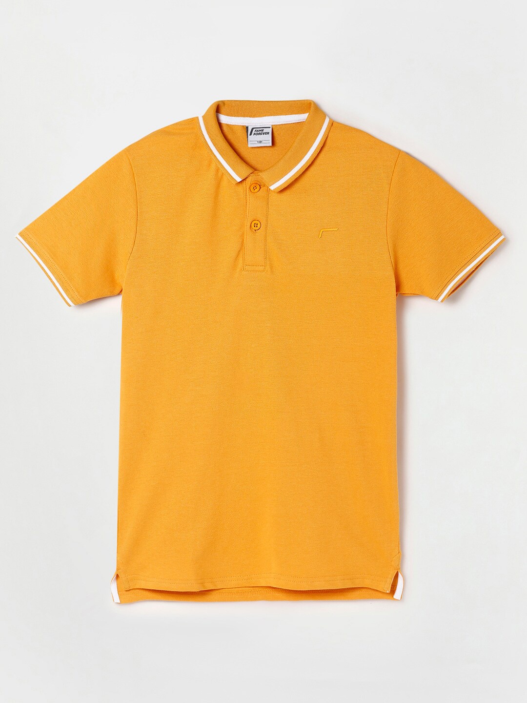 

Fame Forever by Lifestyle Boys Polo Collar Pure Cotton T-shirt, Mustard