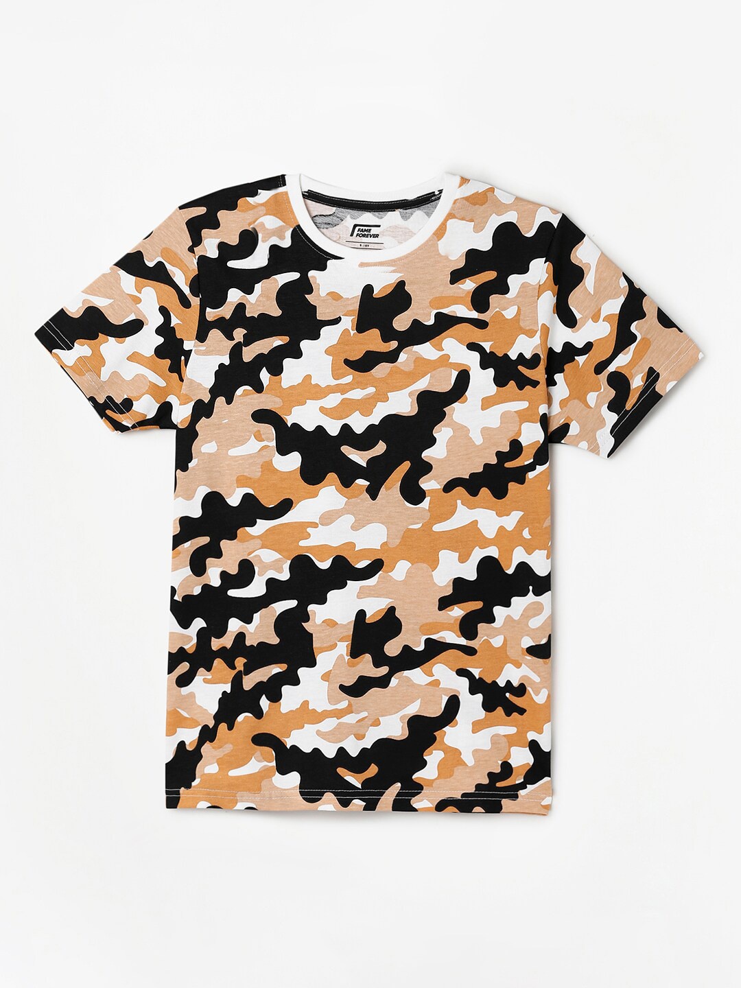 

Fame Forever by Lifestyle Boys Abstract Printed Pure Cotton T-shirt, White