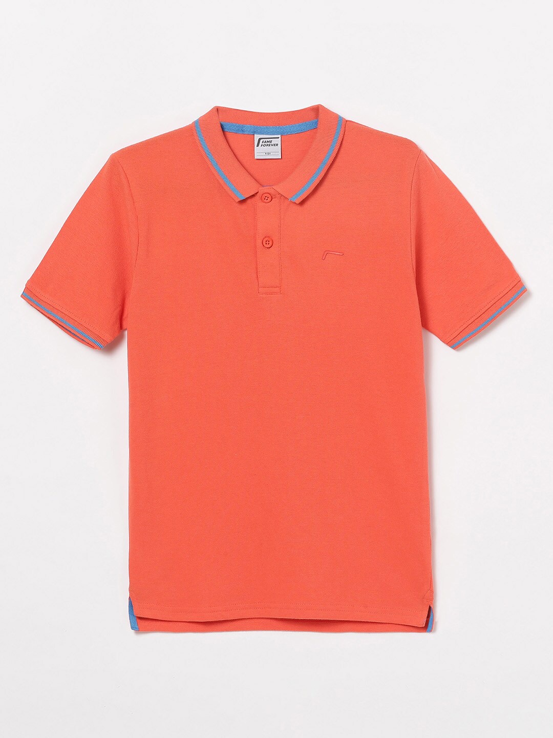 

Fame Forever by Lifestyle Boys Polo Collar Pure Cotton T-shirt, Coral