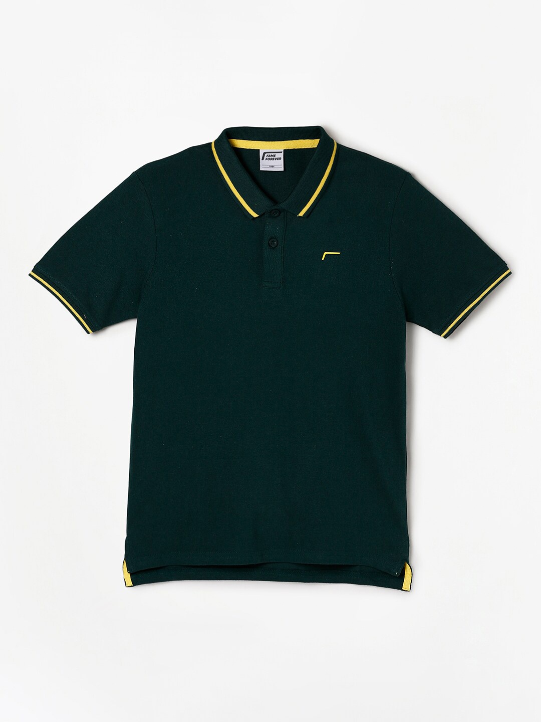 

Fame Forever by Lifestyle Boys Polo Collar Pure Cotton T-shirt, Green